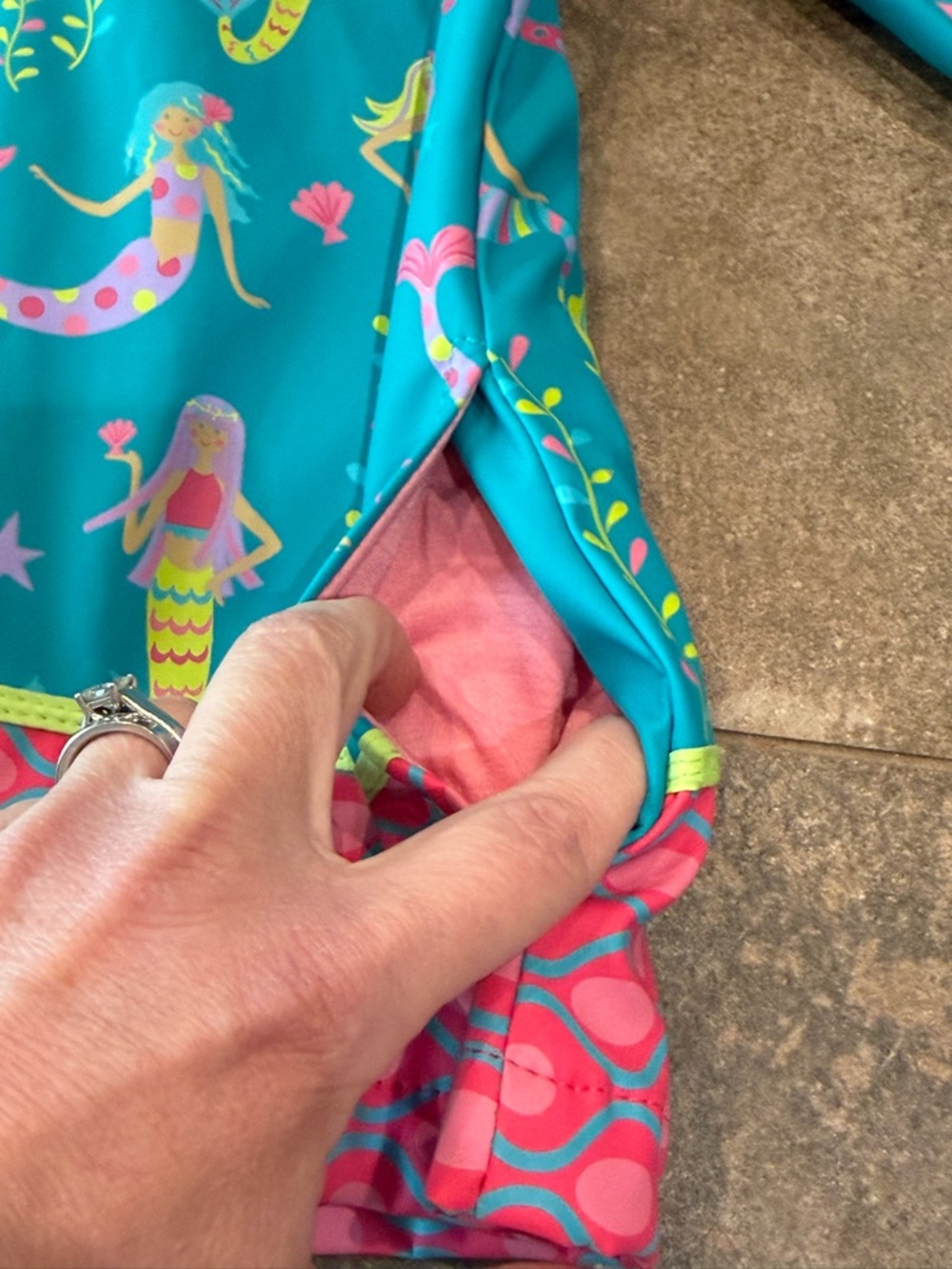Stephen Joseph Mermaid Raincoat Blue & Pink - Picture 3 of 5